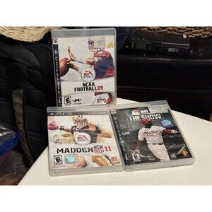 PS3 Sports Games Lot Of 3, NCAA 09, Madden 11, MLB The Show